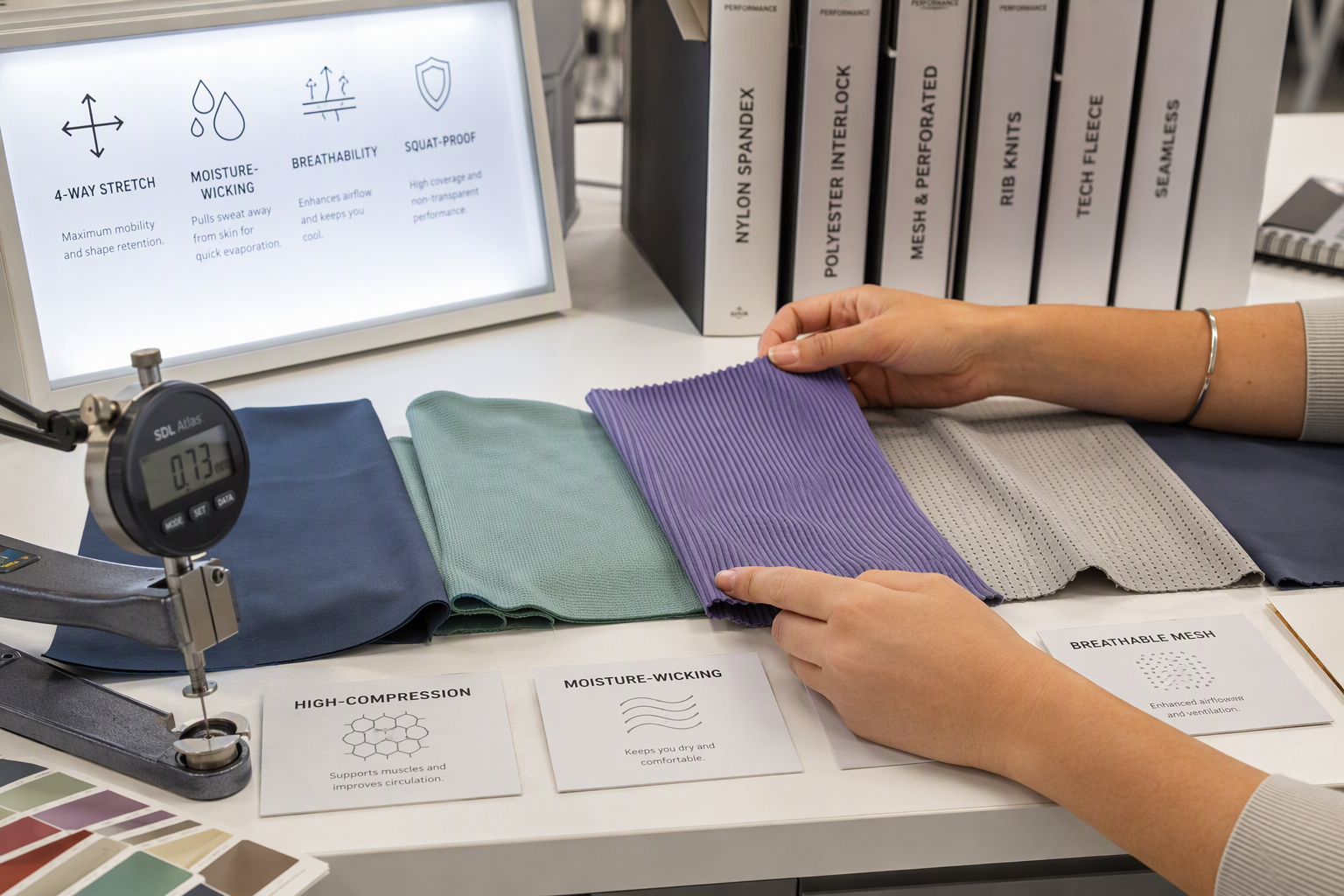Activewear Fabric Sourcing 4-Way Stretch, Moisture-Wicking, and Squat-Proof Textiles