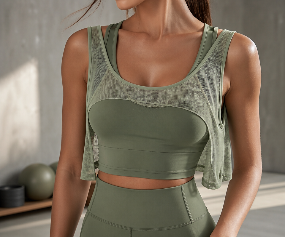Sports bra and biker short set