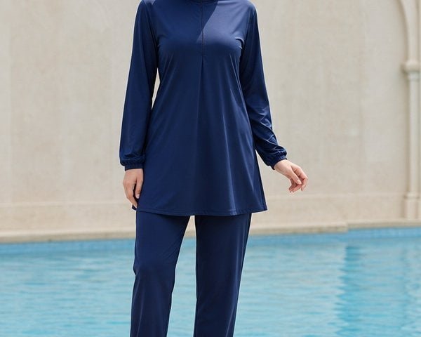 Modest long-sleeve activewear and swimwear